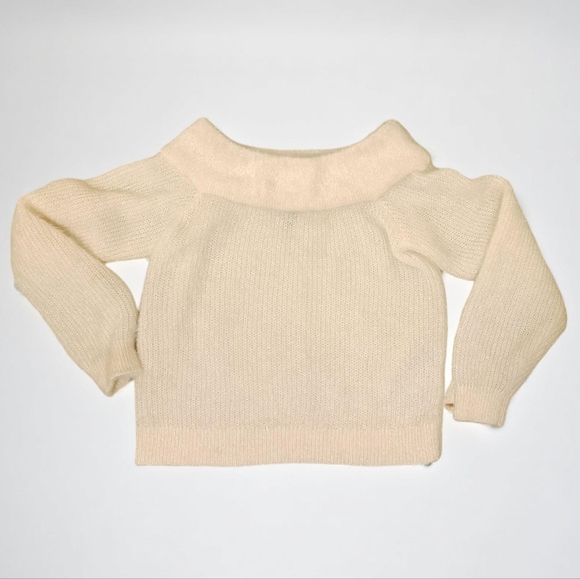 Off-Shoulder Cream Sweater NWOT - Picture 5 of 5